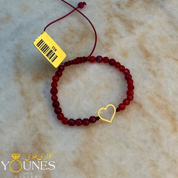 دستبند قلب مینیمال طلا لیزری